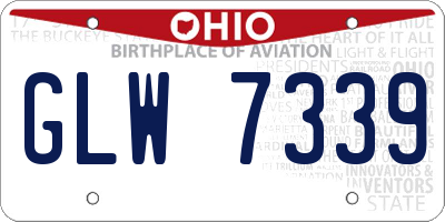 OH license plate GLW7339