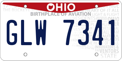 OH license plate GLW7341