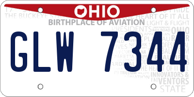 OH license plate GLW7344
