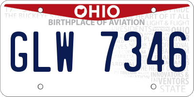 OH license plate GLW7346