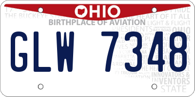 OH license plate GLW7348