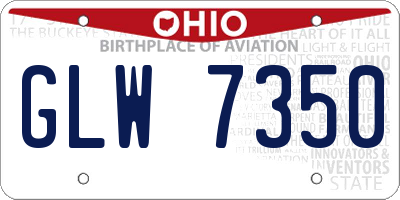 OH license plate GLW7350