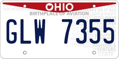 OH license plate GLW7355