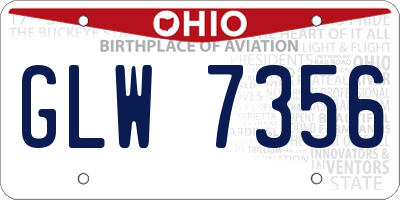 OH license plate GLW7356