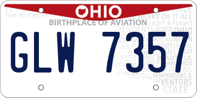 OH license plate GLW7357