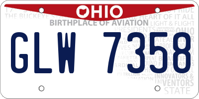 OH license plate GLW7358