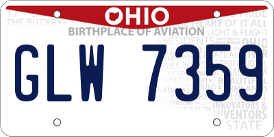 OH license plate GLW7359