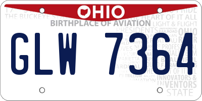 OH license plate GLW7364