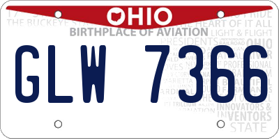 OH license plate GLW7366