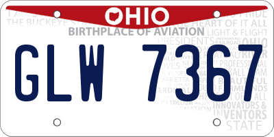 OH license plate GLW7367