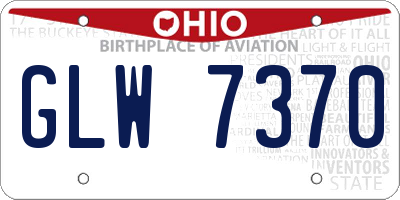 OH license plate GLW7370