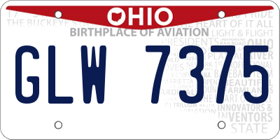 OH license plate GLW7375