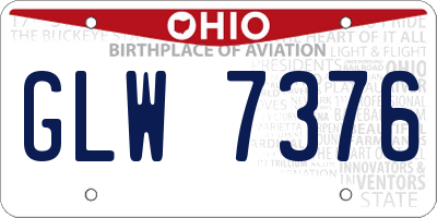 OH license plate GLW7376