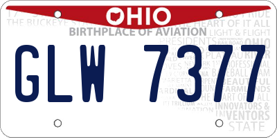 OH license plate GLW7377