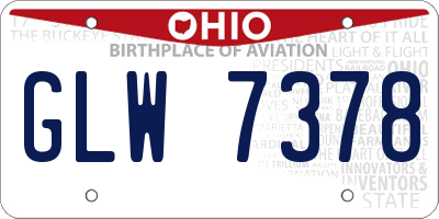 OH license plate GLW7378