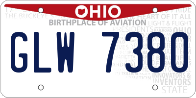 OH license plate GLW7380