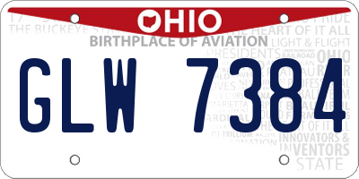 OH license plate GLW7384