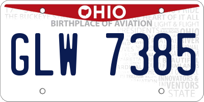 OH license plate GLW7385