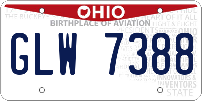 OH license plate GLW7388