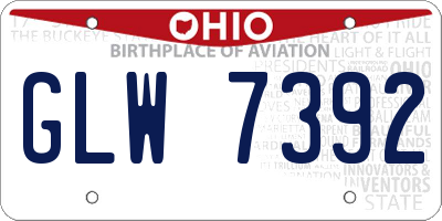 OH license plate GLW7392