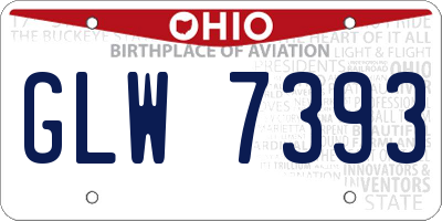 OH license plate GLW7393