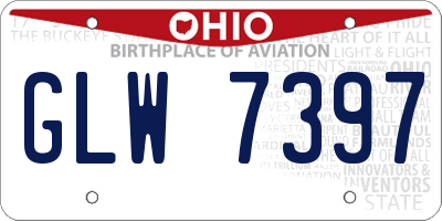 OH license plate GLW7397