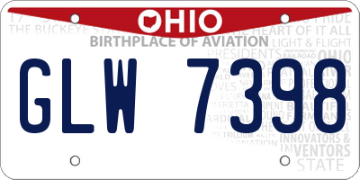 OH license plate GLW7398