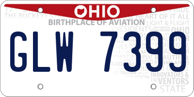 OH license plate GLW7399
