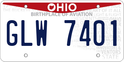 OH license plate GLW7401