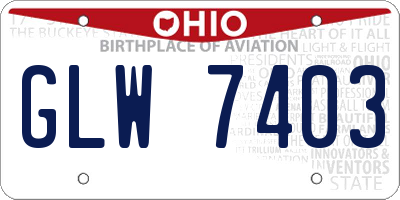 OH license plate GLW7403