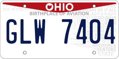 OH license plate GLW7404