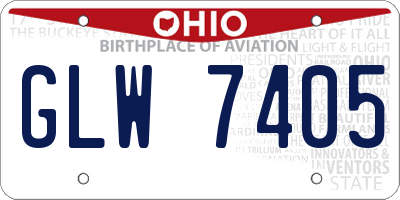 OH license plate GLW7405