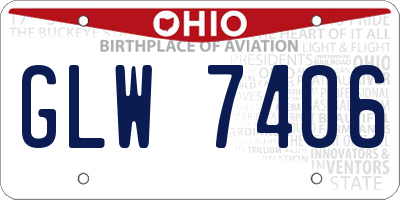 OH license plate GLW7406