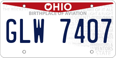 OH license plate GLW7407