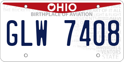 OH license plate GLW7408