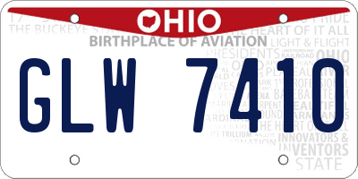 OH license plate GLW7410