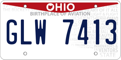 OH license plate GLW7413
