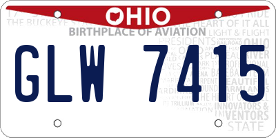OH license plate GLW7415