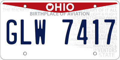 OH license plate GLW7417