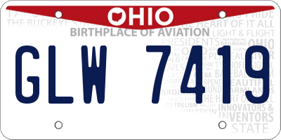 OH license plate GLW7419
