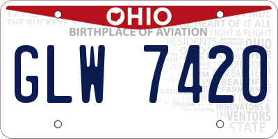 OH license plate GLW7420