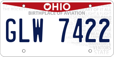 OH license plate GLW7422