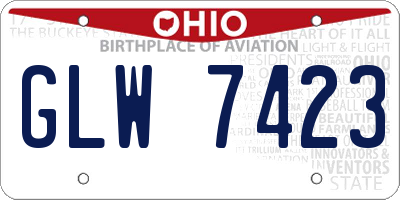 OH license plate GLW7423