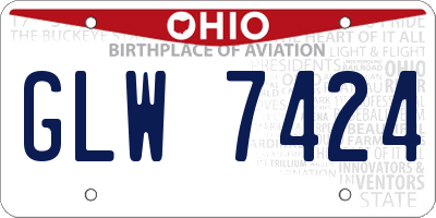 OH license plate GLW7424