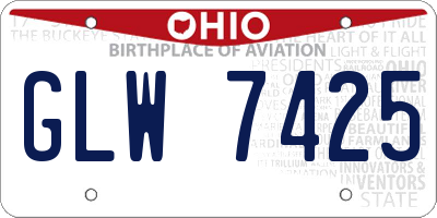 OH license plate GLW7425