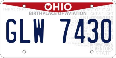 OH license plate GLW7430