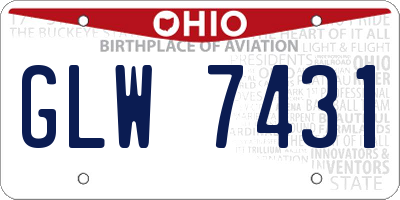 OH license plate GLW7431
