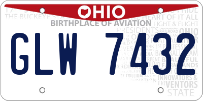 OH license plate GLW7432