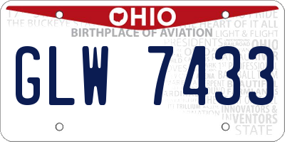 OH license plate GLW7433