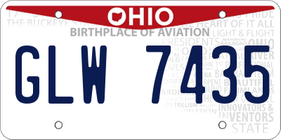 OH license plate GLW7435